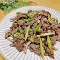 ルパンのかあさん☆彡's cooksnap of when they made 牛肉とアスパラの柚子こしょう和え.