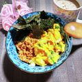 STimeBlues's cooksnap of when they made ネギ入り炒り卵で彩り♪そぼろ丼.