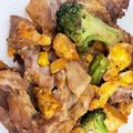 きなりん＊'s cooksnap of when they made 豚こまとブロッコリーふわふわ卵の中華炒め.