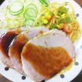 そらてんママ's cooksnap of when they made ★簡単！特製ソースでロースハムステーキ♪.
