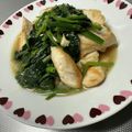 K0A9O0R8U♪'s cooksnap of when they made ほうれん草と鶏むねのごま風味塩とろみ炒め.