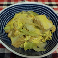 龍青空ママ's cooksnap of when they made 厚揚げとサラダ豆とキャベツの卵とじ.