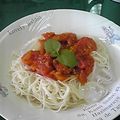 しおとも's cooksnap of when they made ミニトマトで冷製パスタ風素麺.
