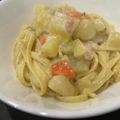 ちびひげ's cooksnap of when they made リメイク☆クラムチャウダーのクリームスパ.