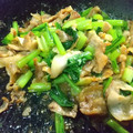 ひんべえ's cooksnap of when they made 簡単！激ウマ！豚肉と小松菜の醤油炒め.