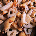 トリノオリンピック☆'s cooksnap of when they made 鶏ひき肉と里芋と蓮根の甘醤油炒め.