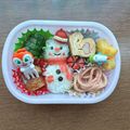 ちゅーりっぷ♪♪'s cooksnap of when they made キャラ弁☆クリスマス☆スノーマン弁当.