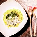 kaz2ie.TM.R.com's cooksnap of when they made 簡単ランチ♪しらすとしそのあっさりパスタ.