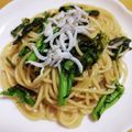 クッキングかぁ♡'s cooksnap of when they made しらすと菜の花の和風ポン酢パスタ.