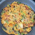 みぴな's cooksnap of when they made ♡簡単♡キムチニラチヂミ♡まり婆直伝♡.