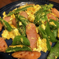 クックU3V1J5☆'s cooksnap of when they made スナップえんどうとウインナーのマヨ卵炒め.