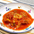 お料理ニャロメ's cooksnap of when they made エリンギの豚肉巻き☆トマト煮込み.