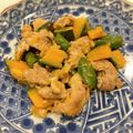 悠LOVE航's cooksnap of when they made 豚こまかぼちゃピーマンのピリ辛みそ炒め.