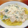 HaRuC0Ma's cooksnap of when they made サーモンとほうれん草のクリームパスタ.
