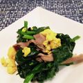 クッキングきよぴー☆'s cooksnap of when they made 美味しい～♪ほうれん草と豚肉と卵の炒め物.