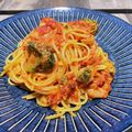 szkbleu's cooksnap of when they made 海老とトマトのクリームパスタ.