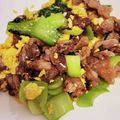 麻's cooksnap of when they made 牛肉とチンゲン菜のふわふわ卵炒め.