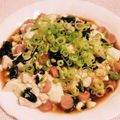 私市ビッキーズ津門巳's cooksnap of when they made “ネギ若布ウィンナーソーセージ豆腐とじ”.