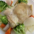 ポメちょん's cooksnap of when they made 蒸し鶏の温野菜添え.