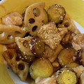 takoyuma's cooksnap of when they made さつま芋・蓮根・鶏肉のやみつき甘辛だれ♪.