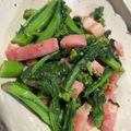 akarin26's cooksnap of when they made 菜の花と炒めベーコンのマスタード和え.
