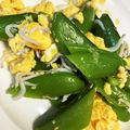みるくクロワッサン's cooksnap of when they made スナップエンドウと卵の春色しらす和え.