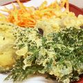 horseland's cooksnap of when they made 人参の葉、舞茸、南瓜の天ぷら.