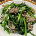 半熟王子's cooksnap of when they made 牛肉とほうれん草炒め.