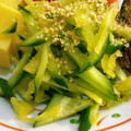 vivianj's cooksnap of when they made きゅうりとたくあん小鉢.