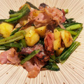 Satowana's cooksnap of when they made あと一品＊小松菜とジャガイモの和風炒め＊.