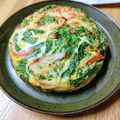 かわゆう1211's cooksnap of when they made ニラとカニカマのオープンオムレツ.