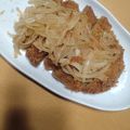 もりのりころ's cooksnap of when they made めんつゆだけ！カツ煮♪カツ丼にも♪.