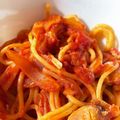 かっこー美味しく's cooksnap of when they made 簡単リメイク☆鶏肉としめじのトマトパスタ.
