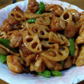 や～たん食堂's cooksnap of when they made 蓮根と鶏肉の黒酢あん絡め.
