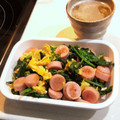 PAROSUKE's cooksnap of when they made ほうれん草とソーセージの卵炒め.