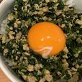 あこたんだお's cooksnap of when they made 小松菜と鶏挽肉の甘辛炒め♪ぶっかけ丼.