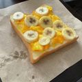 TinyKeek's cooksnap of when they made バナナ卵トースト.