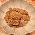 moco0814's cooksnap of when they made 里芋のひき肉、枝豆の甘辛煮♪.