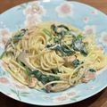りおん♩'s cooksnap of when they made 材料最小☆鮭とほうれん草のクリームパスタ.