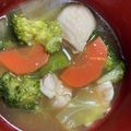 猫のミイヤ's cooksnap of when they made 鶏肉とブロッコリーの具だくさんみそ汁.
