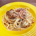 エル♀'s cooksnap of when they made ツナ納豆キムチと大根おろしのスパゲティ.