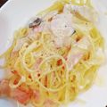 bigflowers's cooksnap of when they made かんたんカルボナーラ.