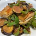 半熟王子's cooksnap of when they made 鶏肉トマトなすピーマンワイン焼き肉たれ炒.