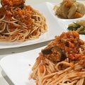 自炊初心者もふぷりん's cooksnap of when they made ナスのミートソースボロネーゼスパゲティ.