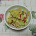 レオミウ's cooksnap of when they made ～ﾌﾞﾛｯｺﾘｰの茎と竹輪のおかか炒め～.