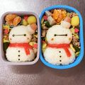 Chaaa_room's cooksnap of when they made クリスマス キャラ弁♡雪だるまサンタさん.