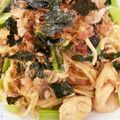 春♪'s cooksnap of when they made 10分！小松菜＆ささみ和風パスタ.
