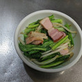 由芽15's cooksnap of when they made 小松菜とベーコンのマヨ炒め.