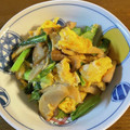 honobo〜no's cooksnap of when they made 小松菜とエリンギとふわふわ卵の中華炒め.