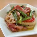 あんみつ☆'s cooksnap of when they made ☆アスパラれんこんガーリックマヨ炒め☆.